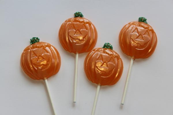 ​Jack-o-lantern pumpkin shaped Halloween lollipops　-コットンキャンディー味