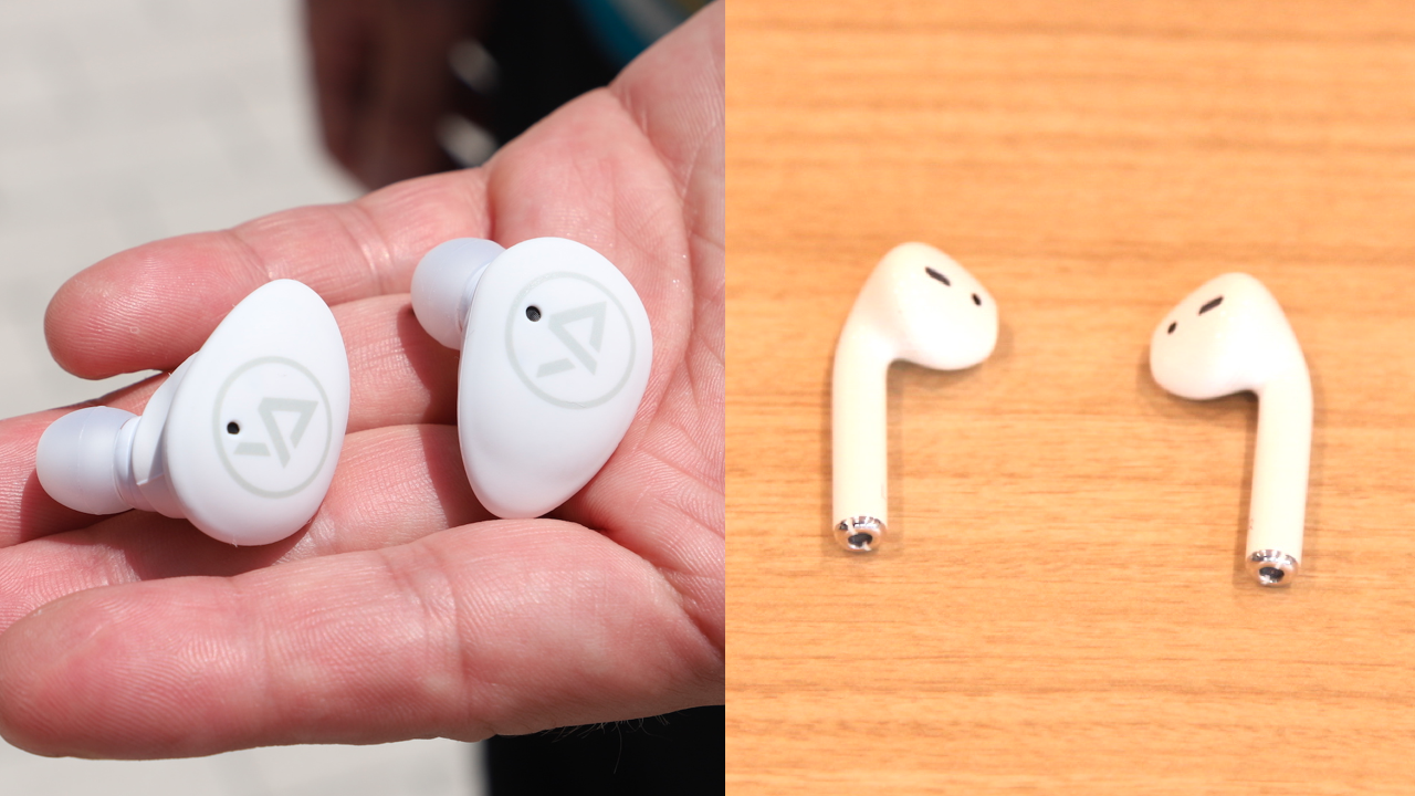 [完全独立型のイヤホン(WINGS)(AirPods)の写真]