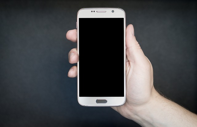 スマホを持った手の画像