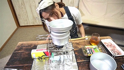 スノーピークのアルミクッカーで炊飯している様子2
