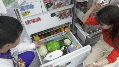 パナソニックの冷蔵庫「NR-F555WPX-W」の冷凍室GIF