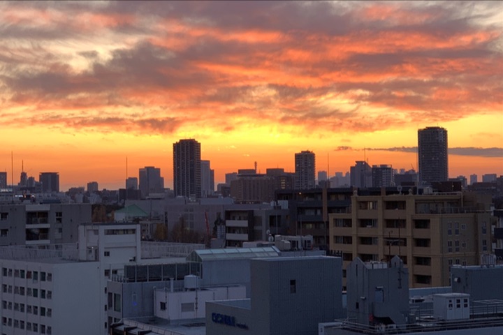 iPhone Xで撮影した夕焼け写真