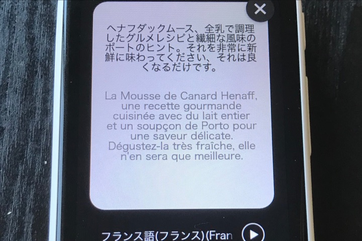 ポケトークSのカメラ翻訳結果