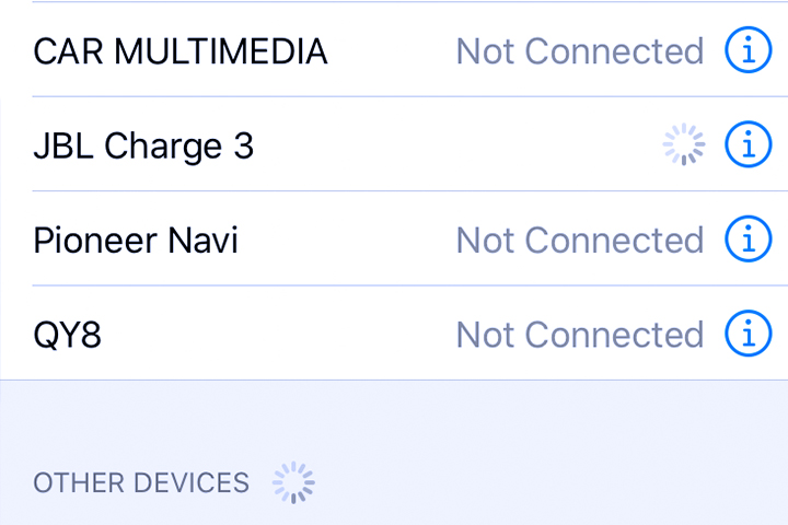 Bluetooth接続画面