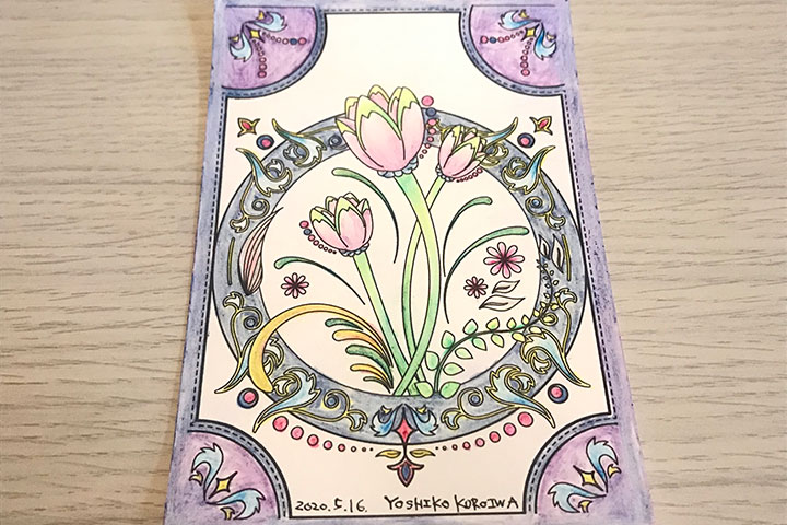 塗り終えた大人の塗り絵