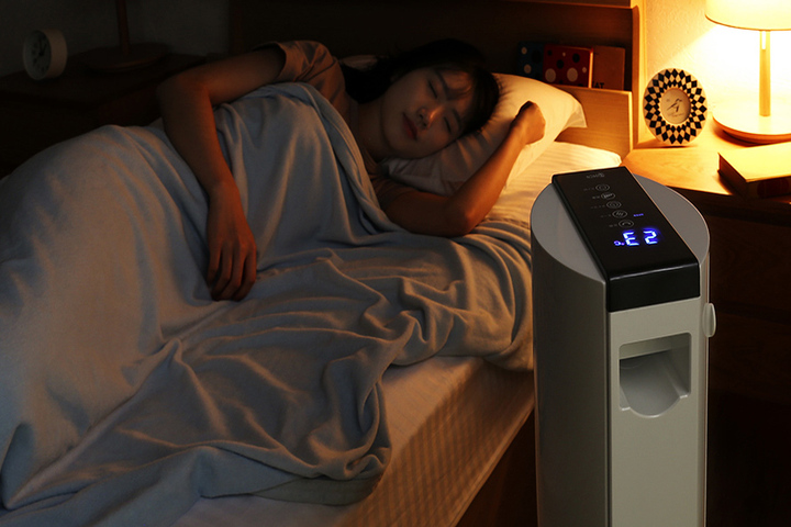 睡眠時のタワーファン画像