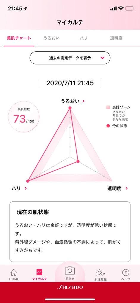 肌パシャの診断結果の画像