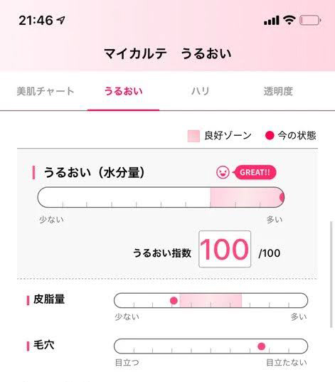 肌パシャの診断結果の画像