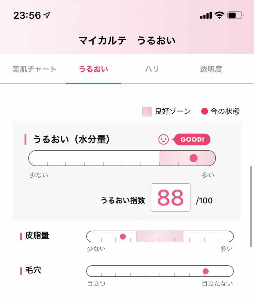 肌パシャの診断結果の画像