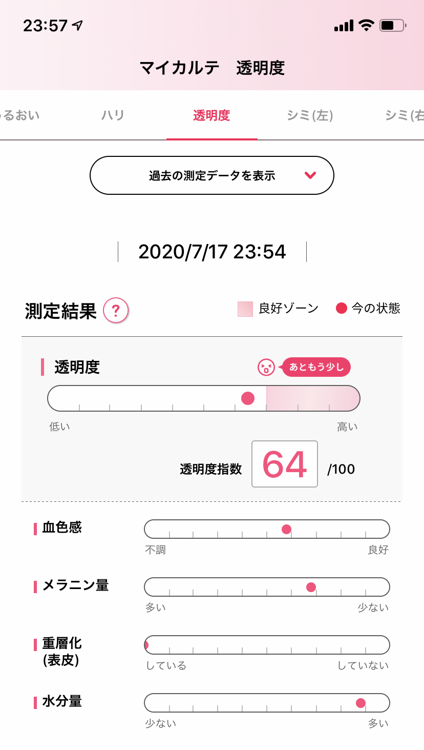 肌パシャの診断結果の画像