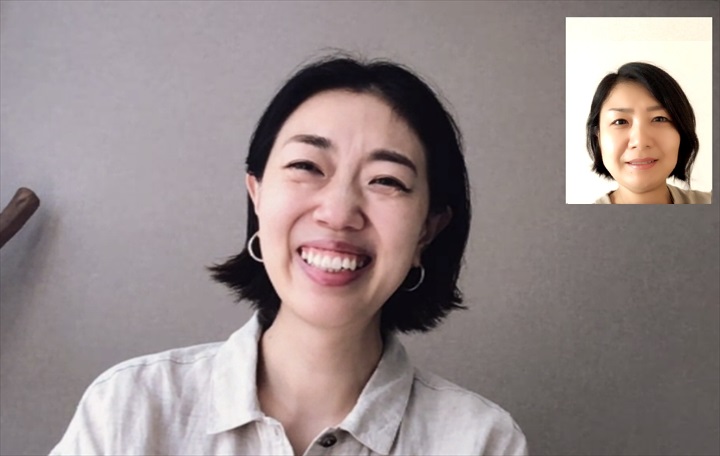 鎌田妹さんとのオンラインインタビュー風景