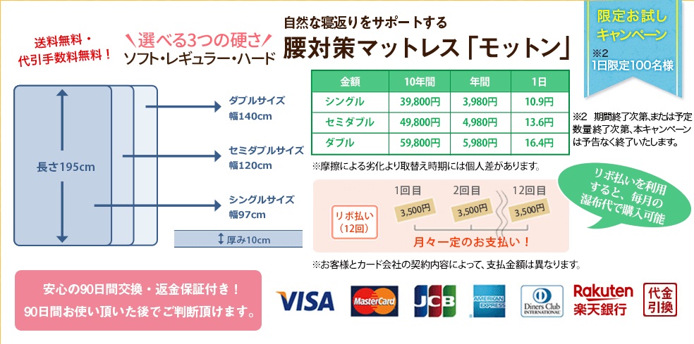 モットンマットレスは腰痛に効果あり 気になる口コミを徹底検証