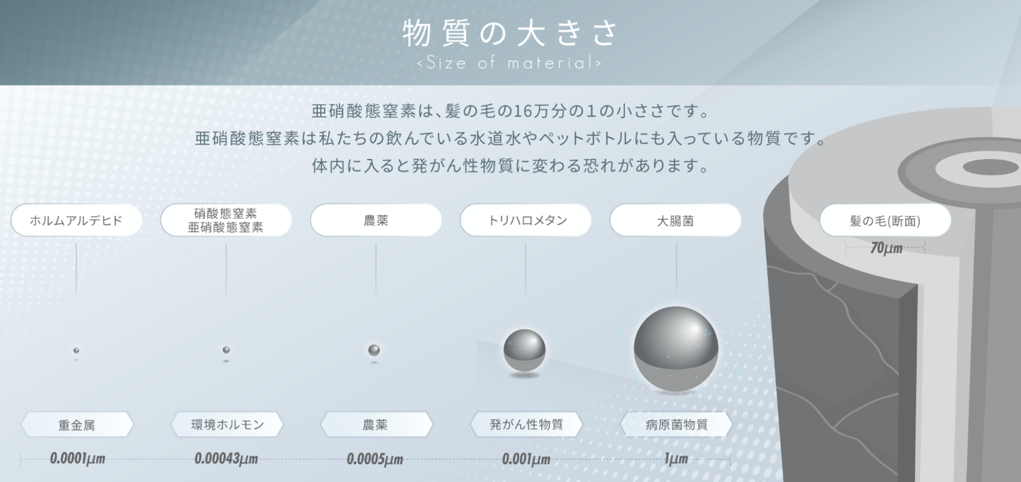 亜硝酸態窒素の大きさに関するイメージ図