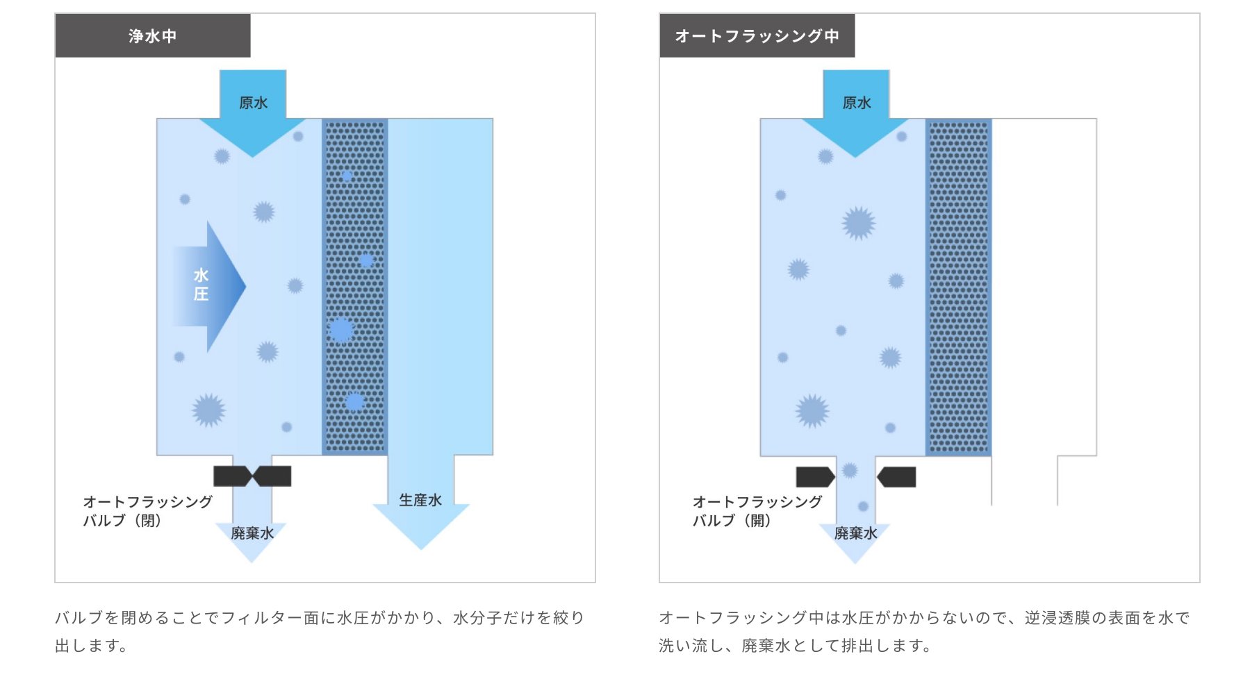 WACOMS TRUSTのオートフラッシング機能解説図