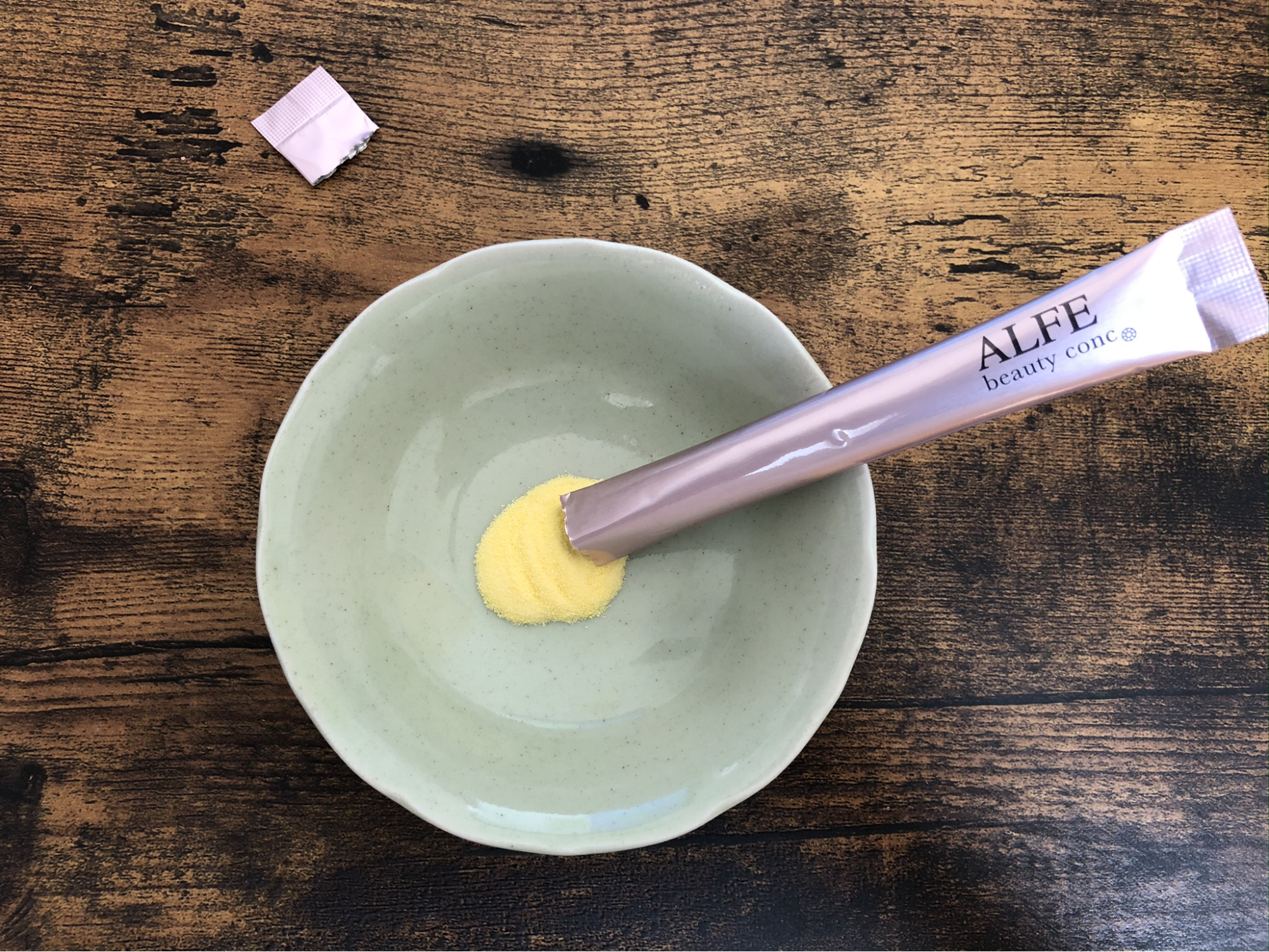 アルフェ ビューティコンク<パウダー>の封を切った写真