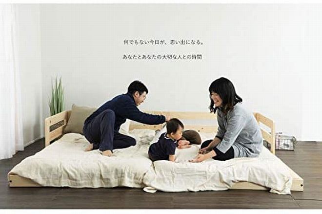 源ベッド ひのきロータイプすのこベッド 連結可能 川の字ベッド 日本製 国産桧使用 セミシングルの画像
