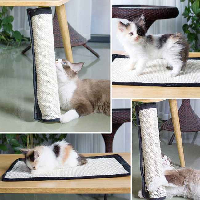 3枚 猫 つめとぎ 爪とぎ マット 猫 サイザル麻マット 家具保護 取り付け簡単 多機能 しつけ用品 40*29CM