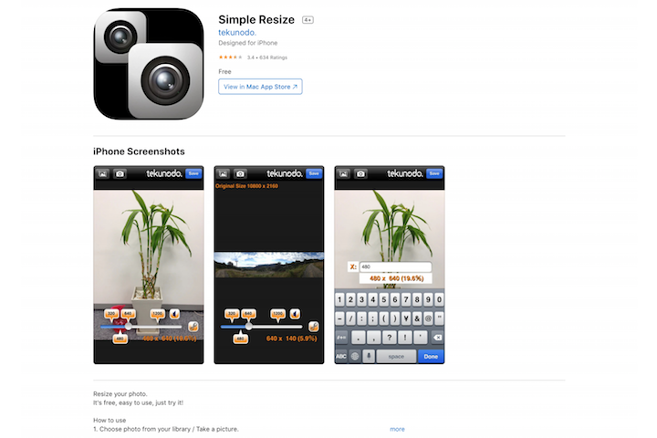 App Store Simple Resizeのスクリーンショット