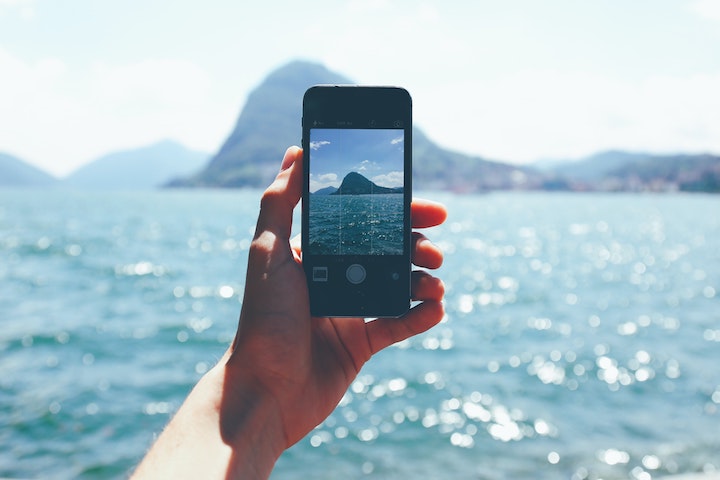 iPhoneで海を撮影