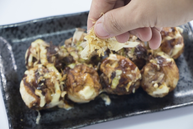 できあがったたこ焼き