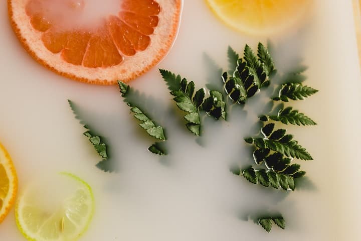 アロマの香りのお湯の写真