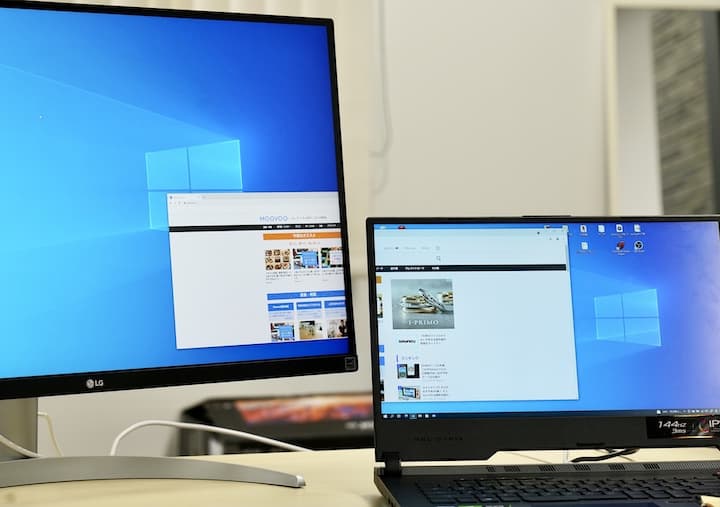27UP850-WにWindowsの画面を100%で表示