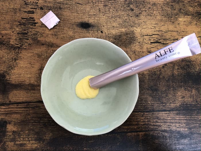 アルフェ ビューティコンク<パウダー>の封を切った写真