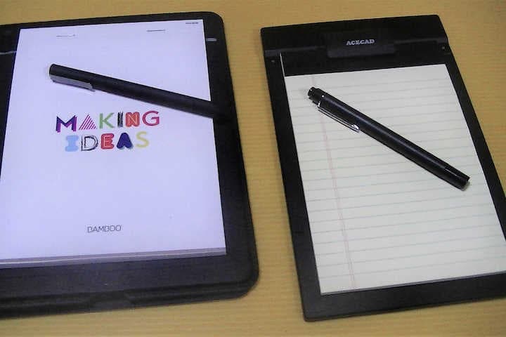 今回対象とする2つのスマートパッド。Bamboo Folio(左)と、PenPaper2(右)。
