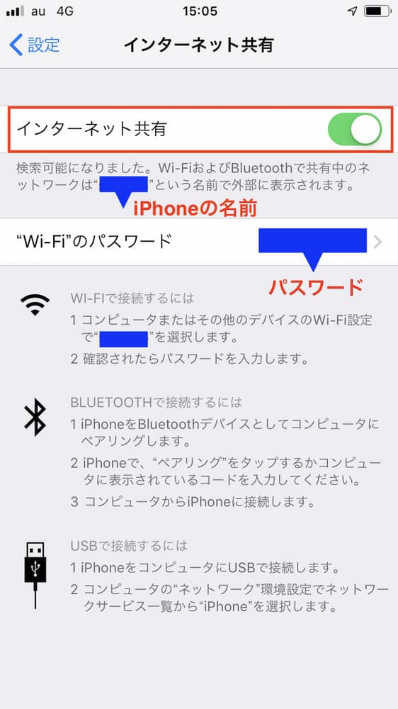 iPhoneのWi-Fi設定画面