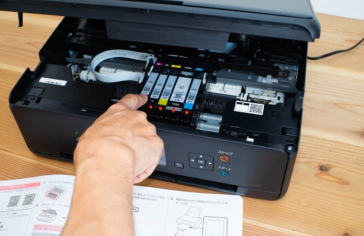 プリンターの中あ