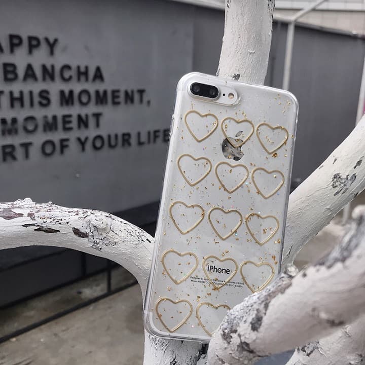 ゴールドのハートのケース