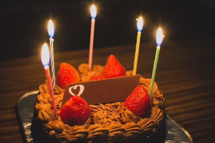 誕生日ケーキの写真
