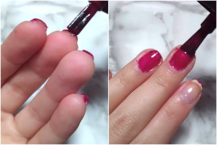 マニキュアを塗る写真