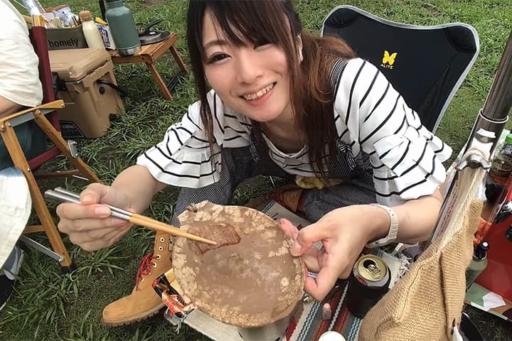 丸山県民サンビーチでキャンプするnatsuさん