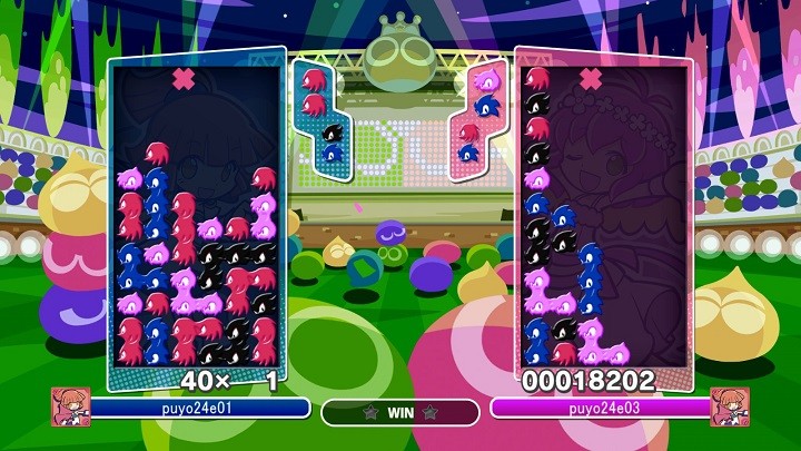 2型2色覚に対応して色が調整された「ぷよぷよ」の画面