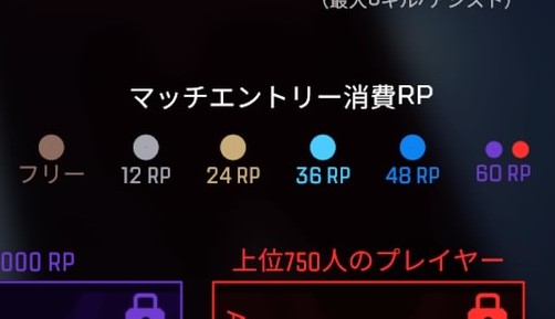 シルバーは12RP、ゴールドは24RP、プラチナは36RPなど、ティアが上がると消費RPが増えていきます
