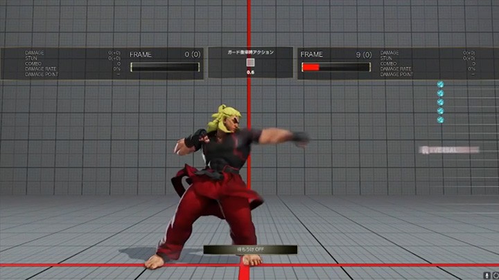 ガード復帰時アクションで弱パンを擦らせることで、ダミーを暴れさせられる。これで暴れ対策の練習になる