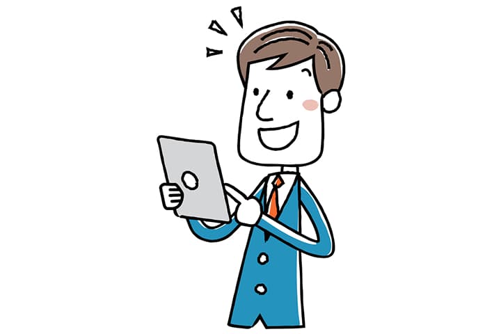 iPadを使用する男性のイメージ