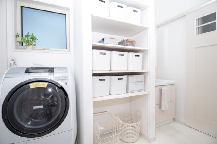 洗面所の収納ボックスアイデアの写真