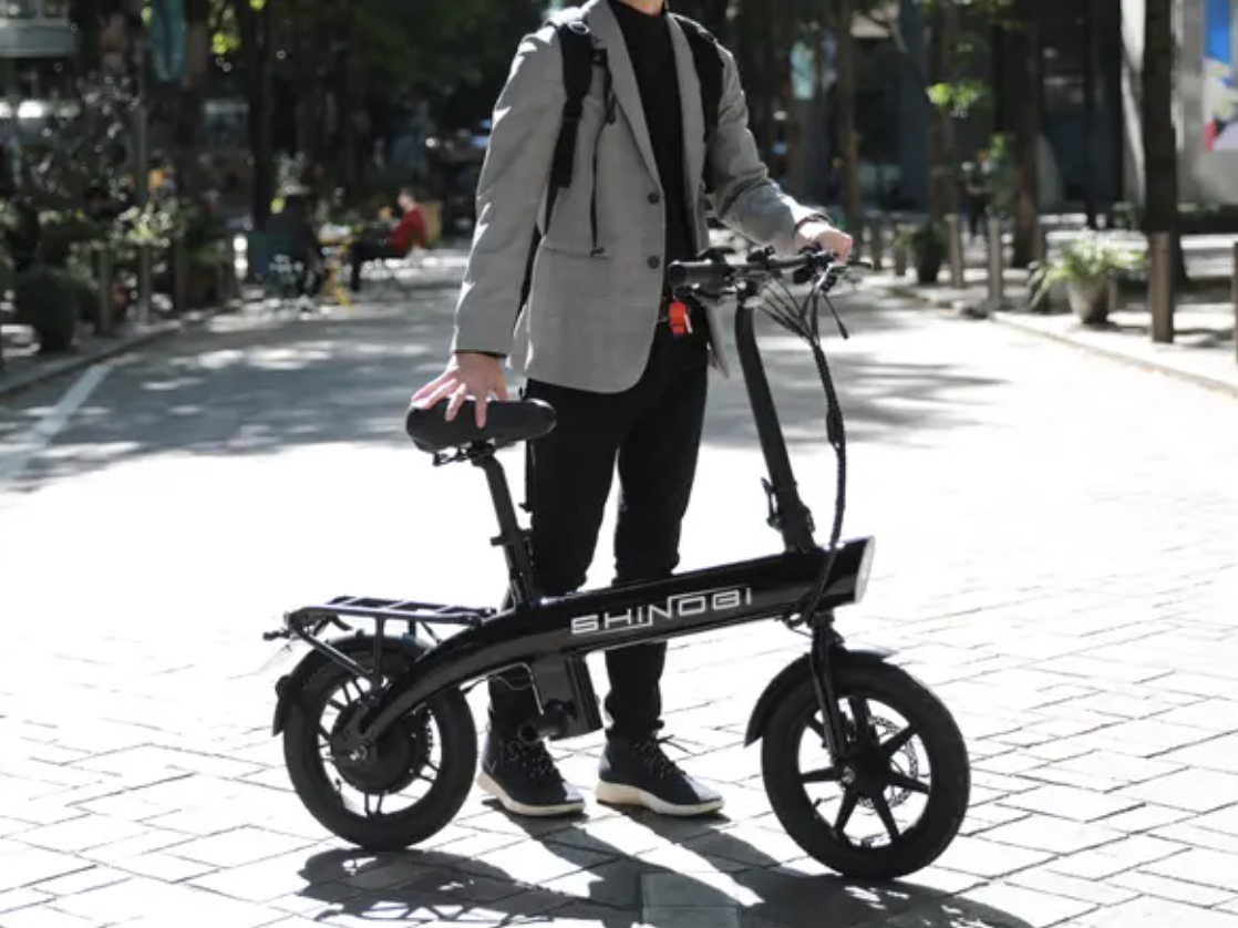 Tツノダ　折りたたみ自転車 ちょっとそこまで、歩道も走行できる折りたたみ電動バイク「SHiNOBi T
