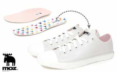 [アキリコ] モズ MOZ レインシューズ スニーカー 一体成型 ローカット レースアップ レディース カラフルなシグネチャーMOZインソール付き
