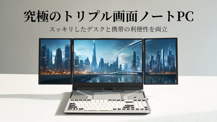 3画面Windowsノートパソコン 開けばすぐ3画面！ Windows 11 Pro搭載「3画面ノートPC