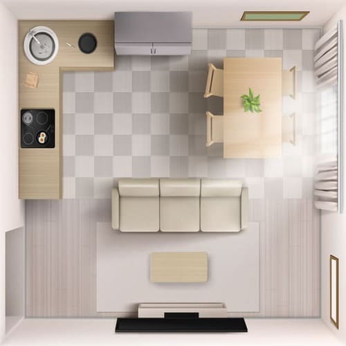 ソファを部屋に配置する