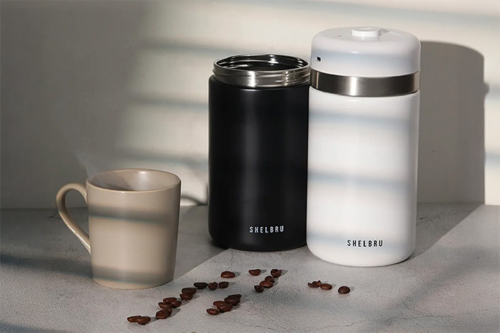 コーヒー豆を真空保存！ステンレス製真空キャニスター「SHELBRU