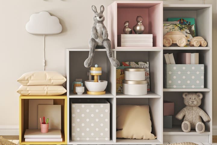 いろいろな段数のカラーボックス