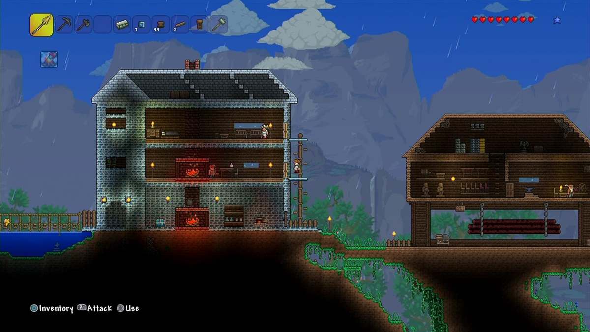Terraria(テラリア)のプレイ画面の写真