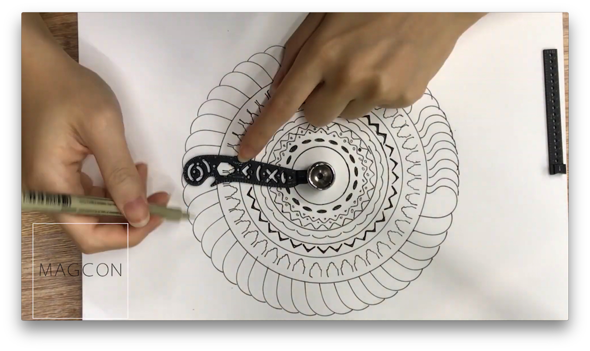 定規 分度器 コンパスを全て一つに クール過ぎるマルチデザインツール Magcon Bouncy バウンシー