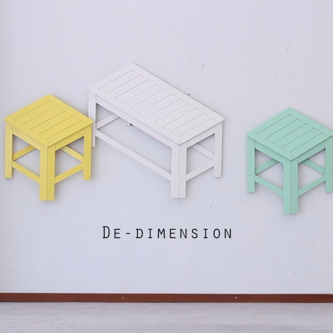 ウォールアートが来客用のイスに!?　2Dから3Dに変身する「De-Dimension」