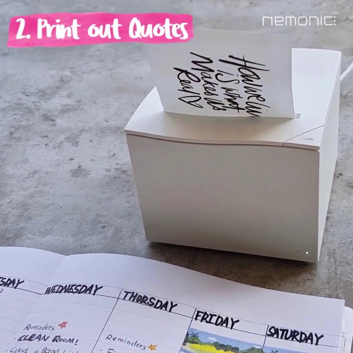 アイデアをいつでもシェアできる。インクいらずの付箋プリンター「nemonic」