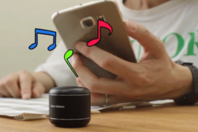 持ち運び自由自在！！直径３センチの極小スピーカー